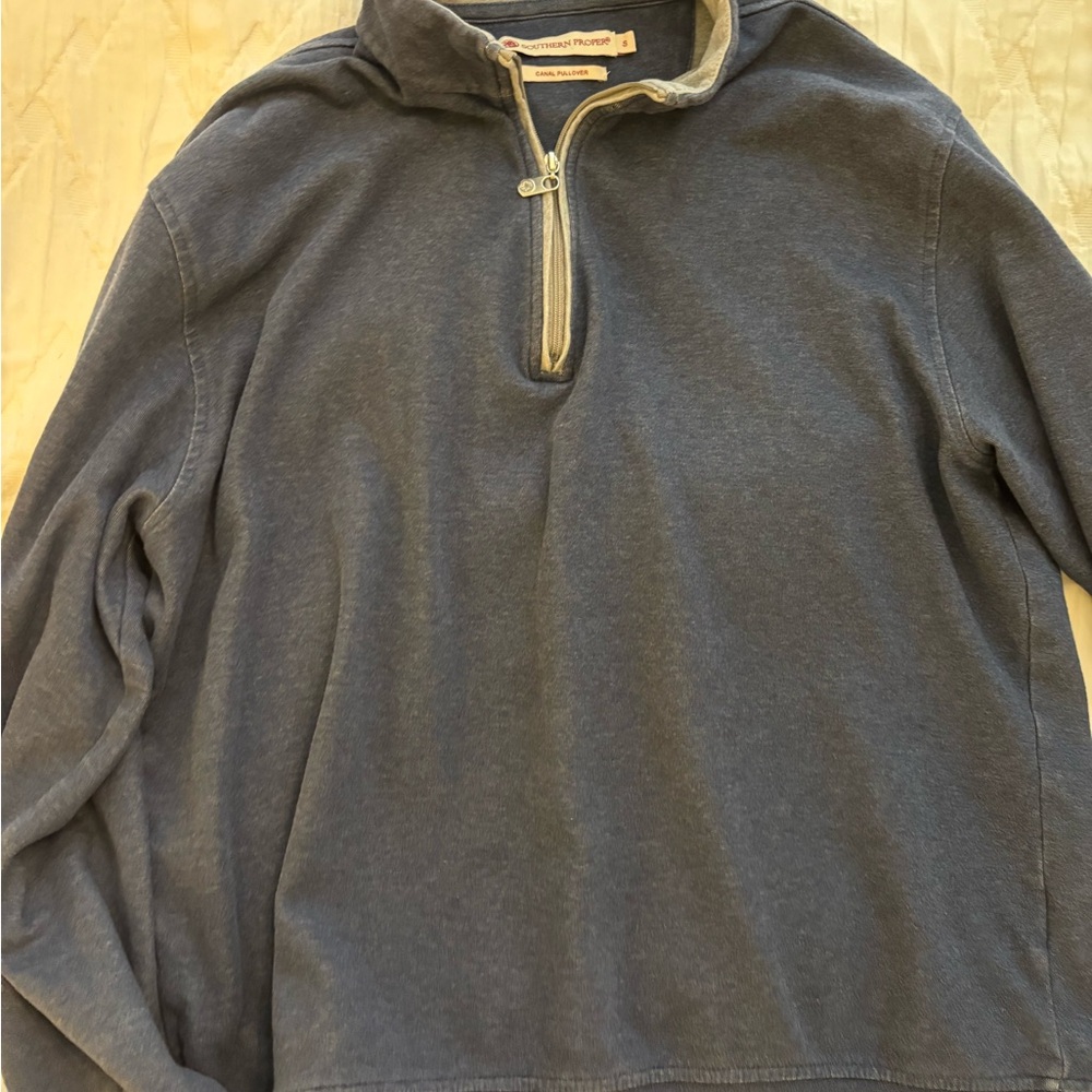 Southern Proper Navy Zip-Up Sweater
